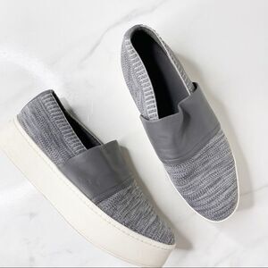 Vince Women's Gray Knit Sneakers with White Sole